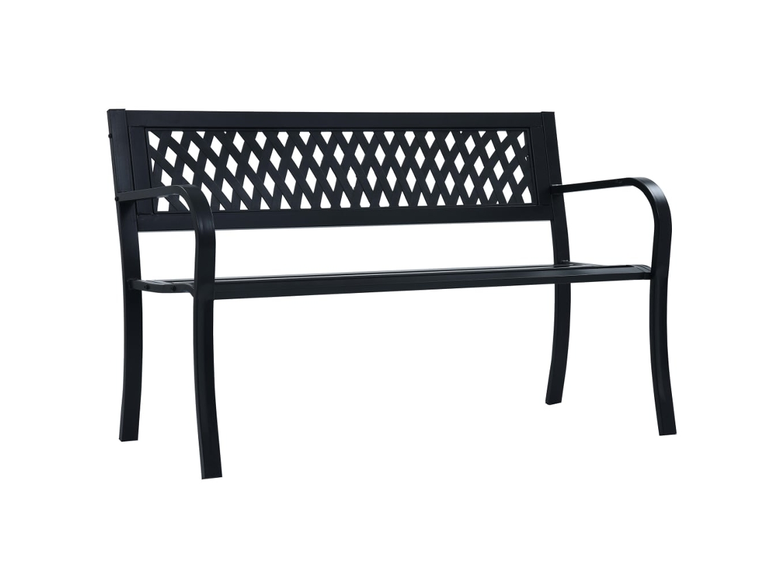 Banco de jardín VIDAXL Negro Metal (125x53x77 cm)