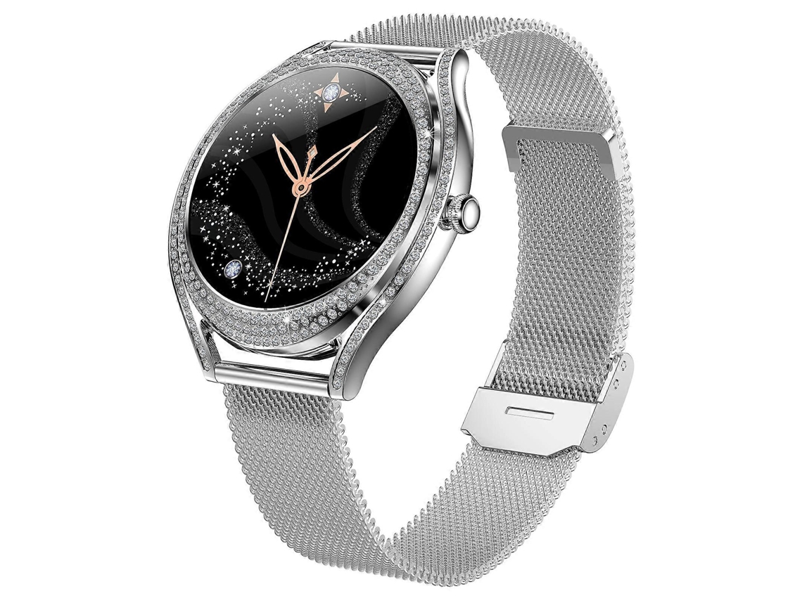 Reloj inteligente V66 de 1,28 pulgadas con Bluetooth 5.0 y correa de acero para bicicleta eléctrica