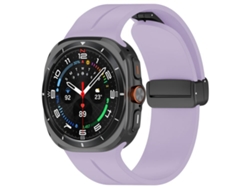 Correa plegable de ultrasilicona para Samsung Galaxy Watch con hebilla negra y ranuras planas (47 mm).