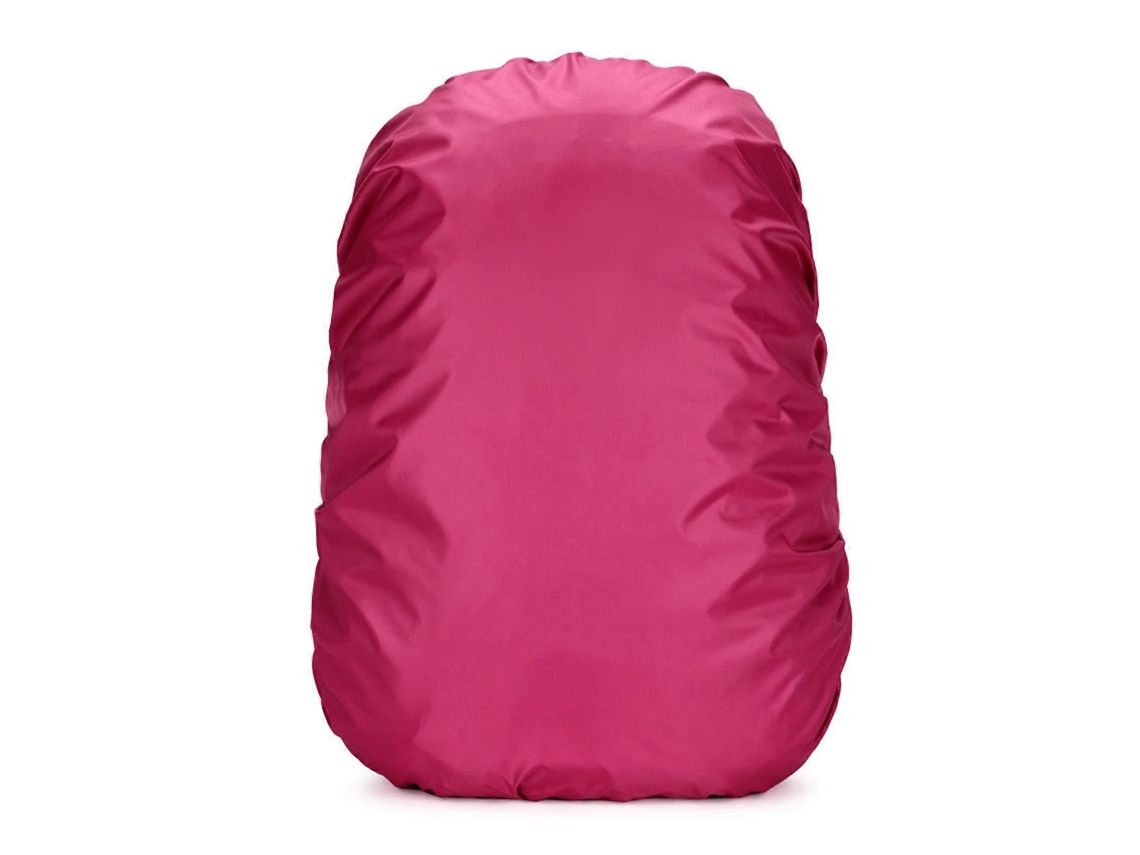 Funda impermeable multifuncional para mochilas escolares de 35/60 litros, plegable, resistente a la lluvia, protectora, rosa fuerte.