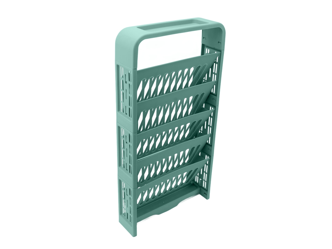 Estantería De Plástico Ajustable De 5 Niveles Para Organización - Estantería De Suelo Verde Universal