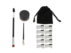 Kit Resistente Al Agua Para Dar Forma A Las Cejas Con Tres Pinceles - Marrón Oscuro