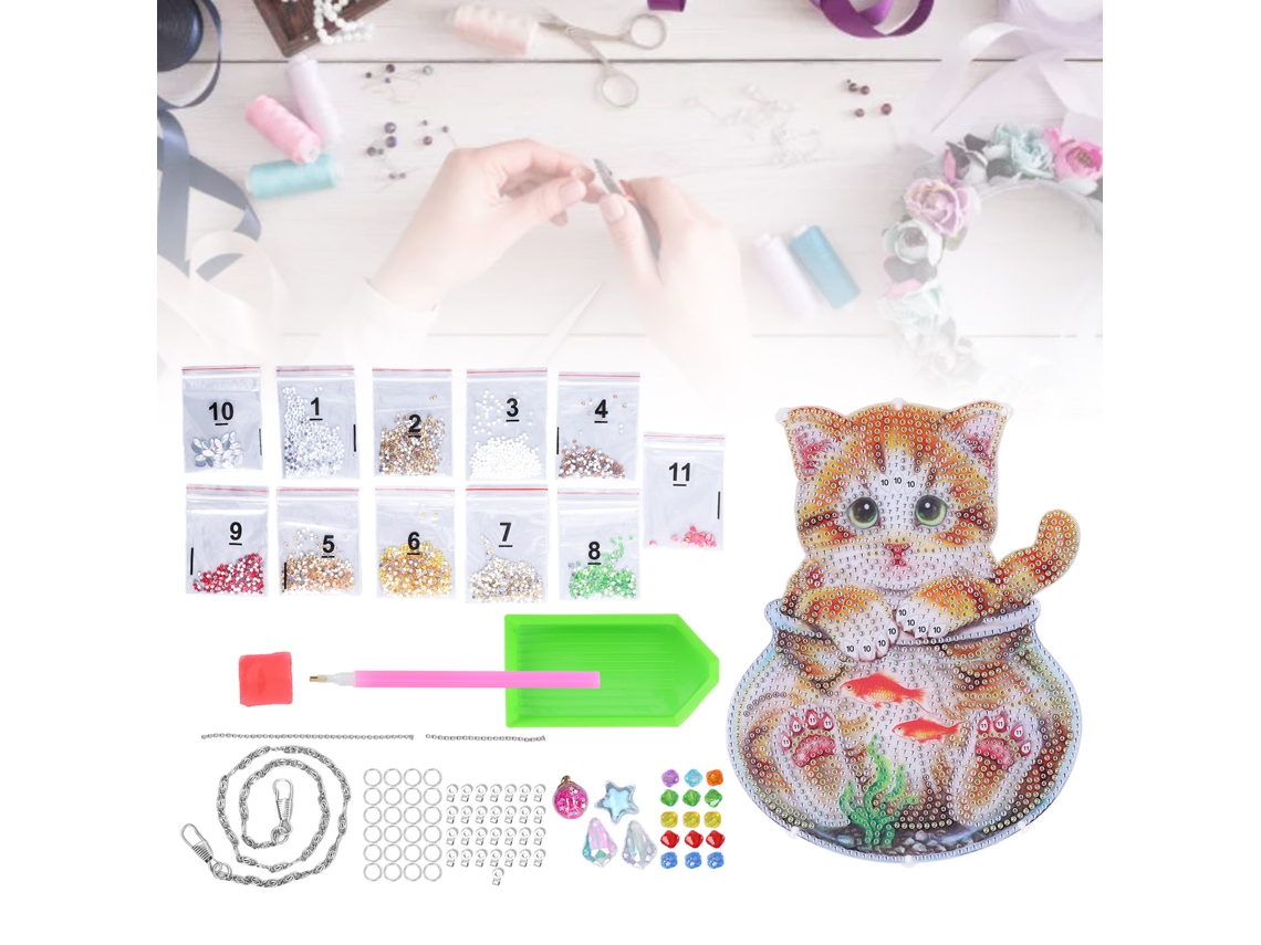 Kit De Pintura Con Diamantes De Imitación 5d Para Gatos Pequeños: Ecológico, Impermeable, Resistente A La Decoloración Y Con Fuerte Adherencia.