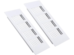 Rejilla De Ventilación Aleación Aluminio Blanco, 80 Mm Ancho, Transpirable, Rectangular, Para Armario, Reji...