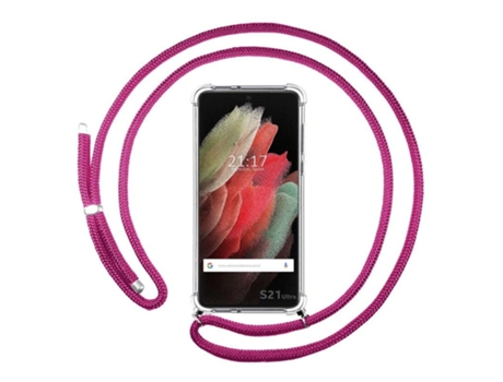 Carcasa Samsung Galaxy S21 Ultra TUMUNDOSMARTPHONE Colgante Rosa
