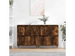 Pack 2 Uds Aparador | Mueble De Comedor | Buffetes Madera Contrachapada Roble Ahumado Wsd989509