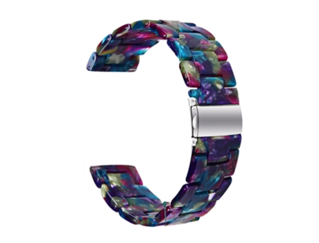 Correa de acero inoxidable con hebilla para Samsung Galaxy Watch4 Classic 42mm/46mm - púrpura/flores verdes