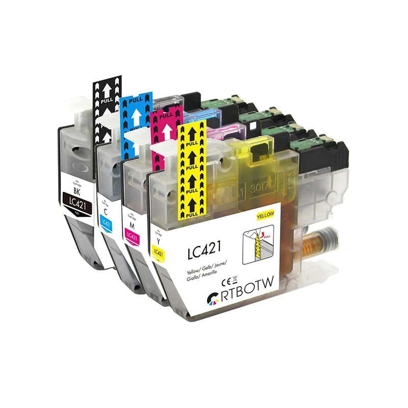4 Piezas (1 Juego) Lc421xl Lc421 421xl Cartucho Para Brother Dcp-j1050dw Mfc-j1010dw Dcp-j1140dw