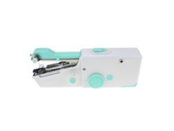 Mini máquina de coser portátil, ideal para costura rápida y bricolaje en casa, color azul marino de viaje.