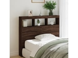 Cabecero De Cama Con Luz Led Marrón Roble 100x17x102 Cm