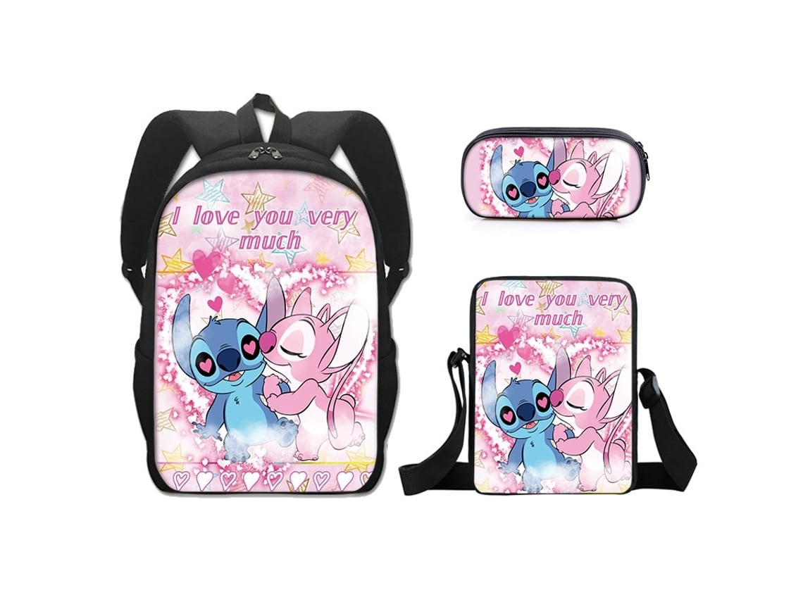 Mochila Stitch De 3 Piezas (40 Cm, Para Estudiantes, Apta Para Niños, Educativa, Duradera, Divertida)