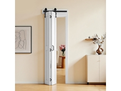 Puerta corrediza plegable estilo granero, MDF, 609 x 2134 x 35 mm, blanca, Vevor