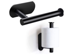 Portarrollos De Papel Higiénico Sin Orificio, Acero Inoxidable Sus304, Montaje En Pared, Negro, Cocina Y Baño