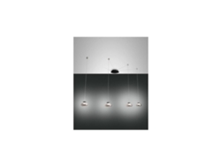 Lámpara colgante LED Arabella en metal y vidrio soplado ahumado 3547-49-126 FABAS LUCE