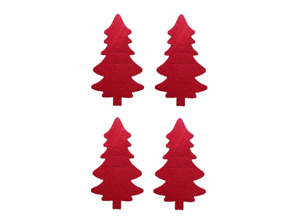 Bolsa para cubiertos de 4 piezas con diseño de copos de nieve y árbol de Navidad, ideal para cuchillos y tenedores, ideal para fiestas navideñas y decoración de mesa, Nostalgia88