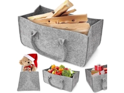 Bolsa de fieltro, cesta para leña, soporte para periódicos, cesta de almacenamiento de alta calidad para transportar mucha leña.