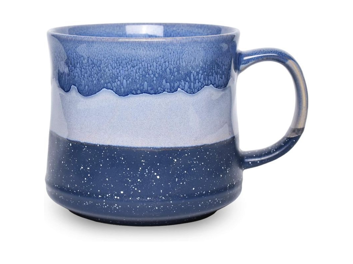 Taza grande de cerámica Rebe, 621 ml (21 oz), para café y té, apta para lavavajillas y microondas, ideal para el hogar y la oficina (azul).