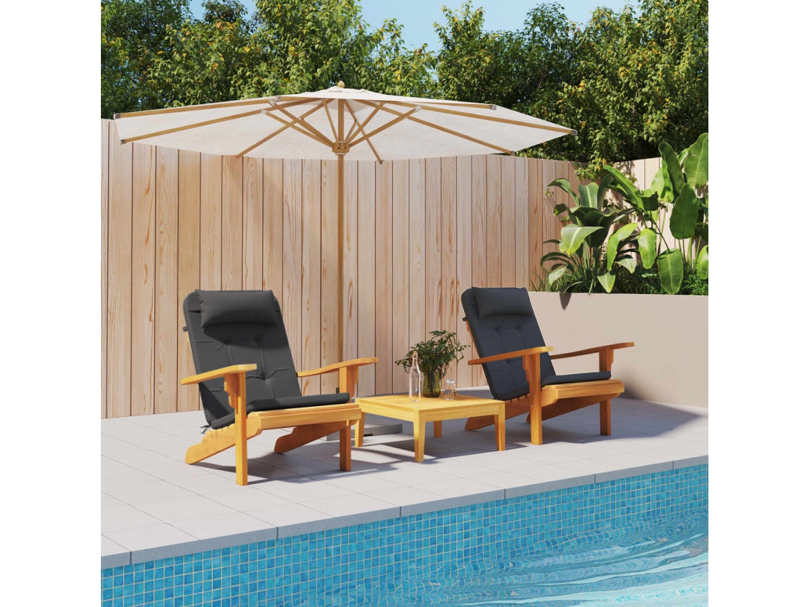 Cojines para silla Adirondack, 2 unidades, tela Oxford negra HARLANV1