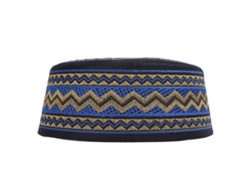 Gorra Kufi Tradicional Bordada Para Oraciones Bodas Eid Ceremonias Religiosas Azul Circunferencia 58cm