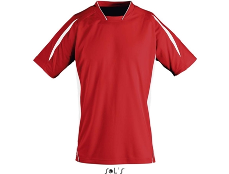 Camiseta de Hombre para Fútbol SOLS Maracana Ssl Rojo (M)