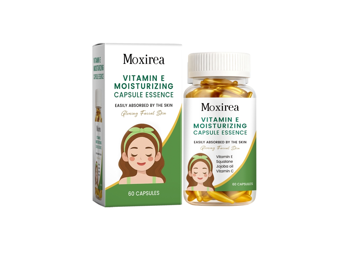 Cápsulas hidratantes con vitamina E y esencia nutritiva.