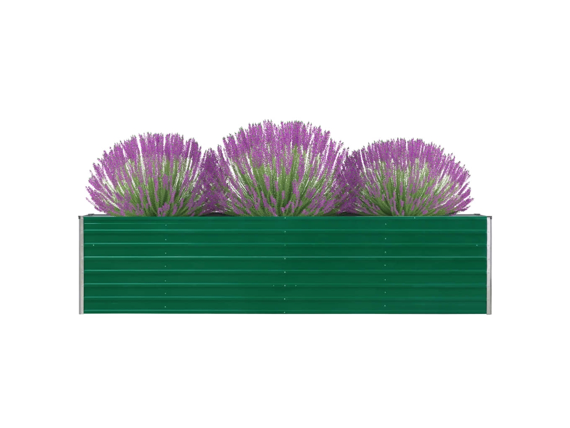 Macetero/Parterre Elevado para Jardín 320X40X77 cm Acero Galvanizado Verde