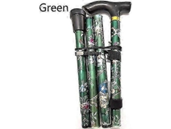 Bastón Plegable Ajustable De Aluminio Con Diseño Floral Para Senderismo, Acampada Y Ayuda Para La Movilidad Duradera_jki10green