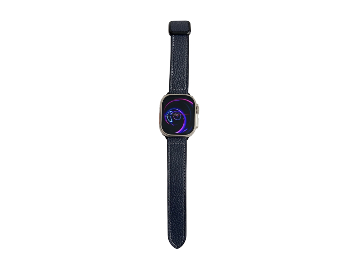 Correa de cuero sintético texturizado de silicona para Apple Watch 11/10/8/7 con cierre magnético cuadrado CHABERLU
