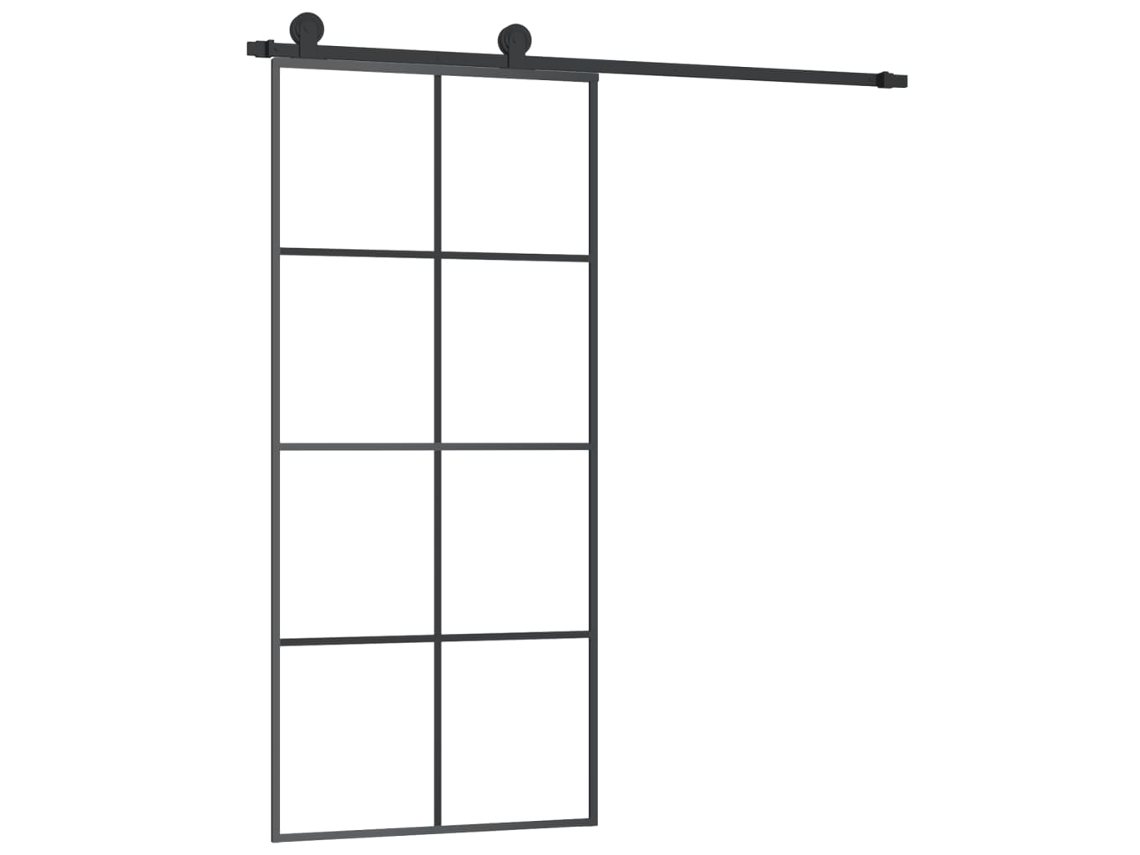 Puerta Corredera VIDAXL Negro Cristal (90x205cm)