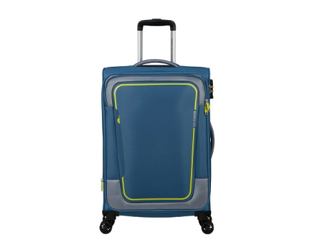 Maleta de Viaje Mediana Pulsonic 68Cm con 4 Ruedas Expandible Azul Real 64L AMERICAN TOURISTER