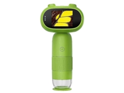 Microscopio digital portátil con pantalla IPS de 2 pulgadas y aumento de 1000x, ideal para niños y adultos. Compatible con visualización en PC.