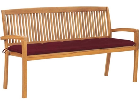 Banco de exterior VIDAXL Rojo Teca (159x57.5x90 cm)