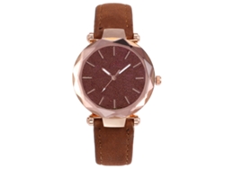 Reloj De Mujer Con Correa De Piel Sintética Y Textura Mate, Modelo Vansvar Brown A La Moda.