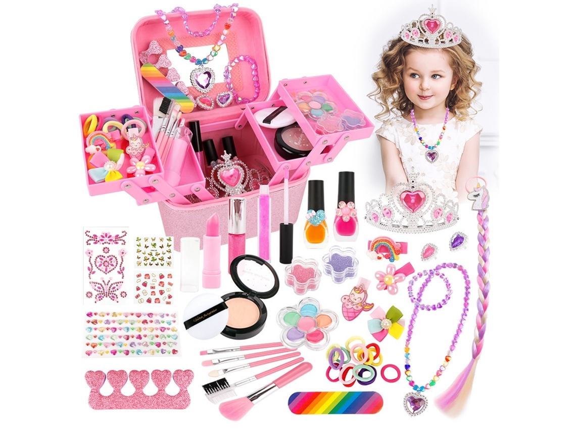 Conjunto De Joyas De Princesa, Maquillaje De Juguete Para Niñas, Accesorios De Disfraz Con Caja.