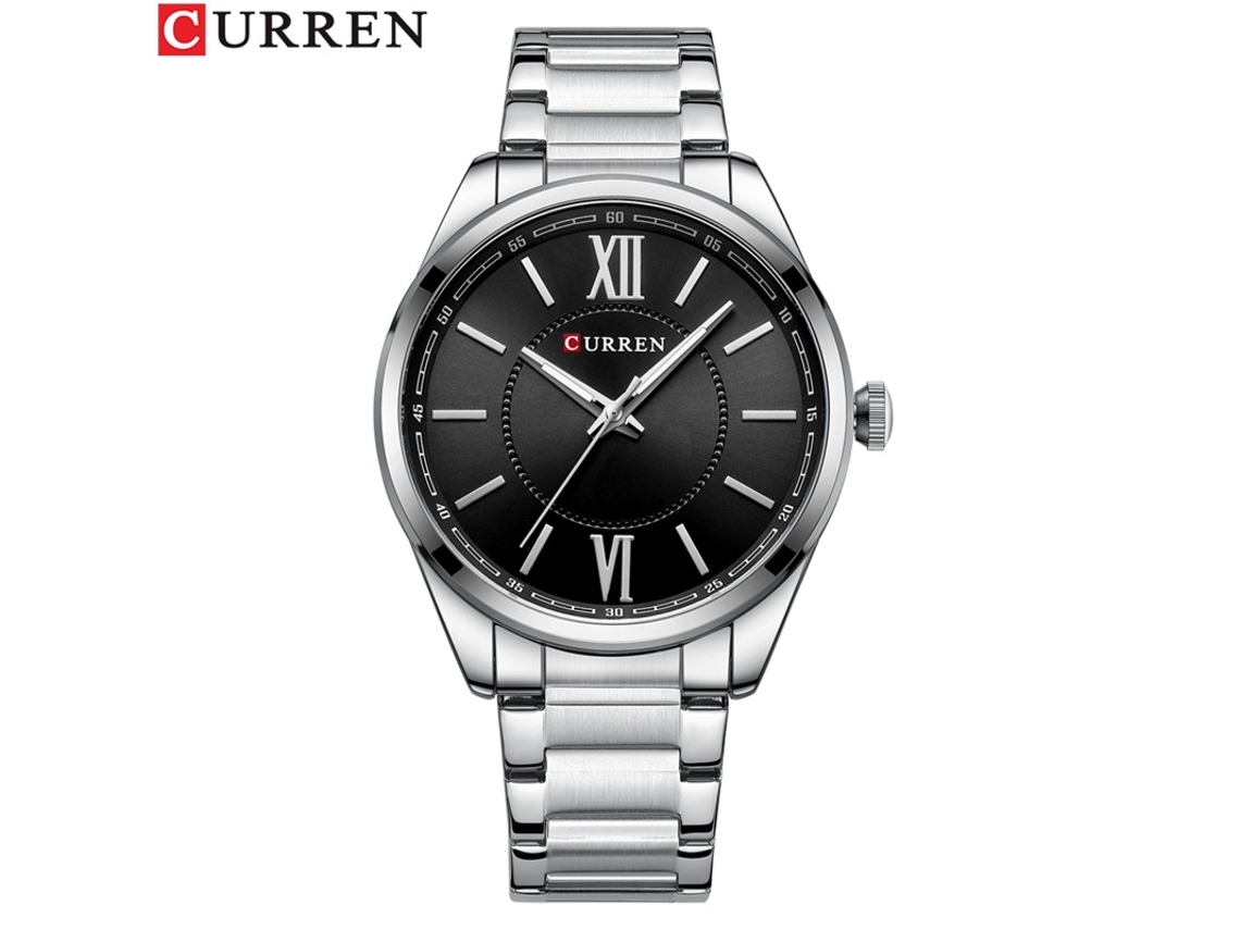 Reloj De Cuarzo Resistente Al Agua (plateado Y Negro), Estilo Delgado, Correa De Acero Inoxidable, Reloj De Negocios Elegante Para Hombre.