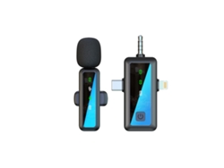 Micrófono de solapa inalámbrico 3 en 1 de Digitallab con reducción de ruido inteligente para iPhone, iPad y cámara Android (micrófono único)