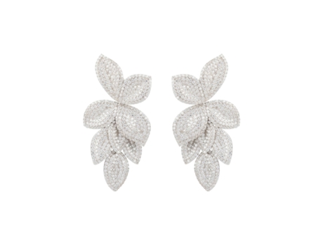 Pendientes Flor Pétalo Cascada Plata LATELITA