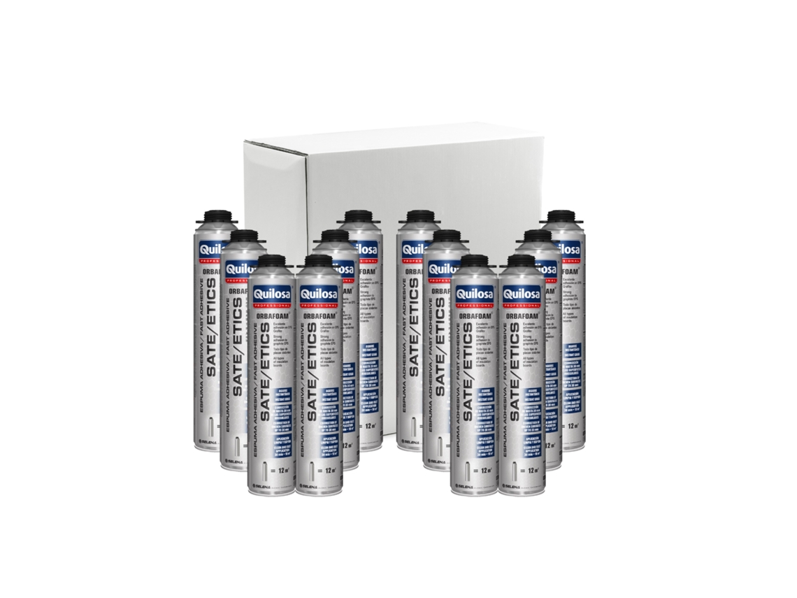Caja de 12 unidades. Pistola de fijación de espuma adhesiva de secado rápido de 870 ml.