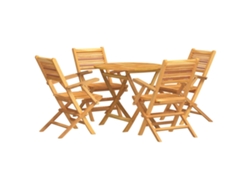 Maison Exclusive - Juego De Comedor Para Jardín 5 Piezas Madera Maciza De Teca
