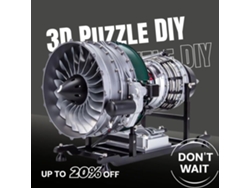 Kit de bricolaje de 1000 piezas de motor turbofán de doble eje de aviación, 1/10, ensamblaje de metal, modelo educativo, blanco, Viewleaf