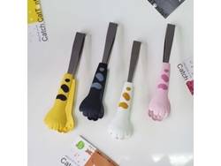 Pinzas De Cocina Con Forma De Garra De Gato, 12 Cm, De Acero Inoxidable Y Silicona Negra Para Alimentos.