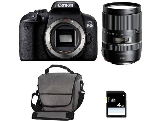 Kit Cámara Réflex CANON EOS 800D + Tamron 16-300mm VC PZD + Bolsa + SD 4Go