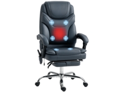Silla Oficina Masaje Calefacción Reposapiés Gris