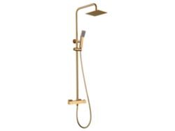 Columna de ducha Extensible, Termostatico rociador cuadrado Oro Cepillado MICE COLLECTION