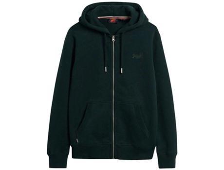 Chaqueta de Hombre para Fitness SUPERDRY Chándal Capucha Essential Verde (2XL)
