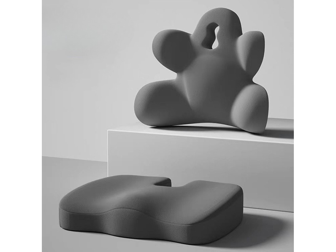Almohada Ergonómica De Apoyo Lumbar Con Cojín De Espuma Viscoelástica, Negro Gertiz