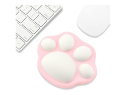 Reposamuñecas Para Ratón Con Un Bonito Estampado De Huellas De Gato, Cómodo Y Suave (rosa Claro)