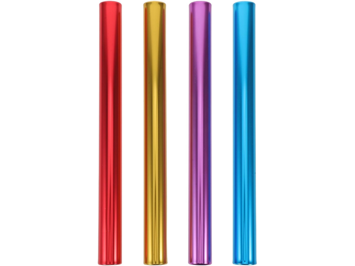 Juego De 4 Bastones De Relevos Ligeros De Aleación Multicolor Para Entrenamiento De Atletas Y Carreras En Equipo.