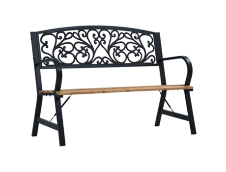 Banco de jardín VIDAXL Negro Madera (120x56x87 cm)