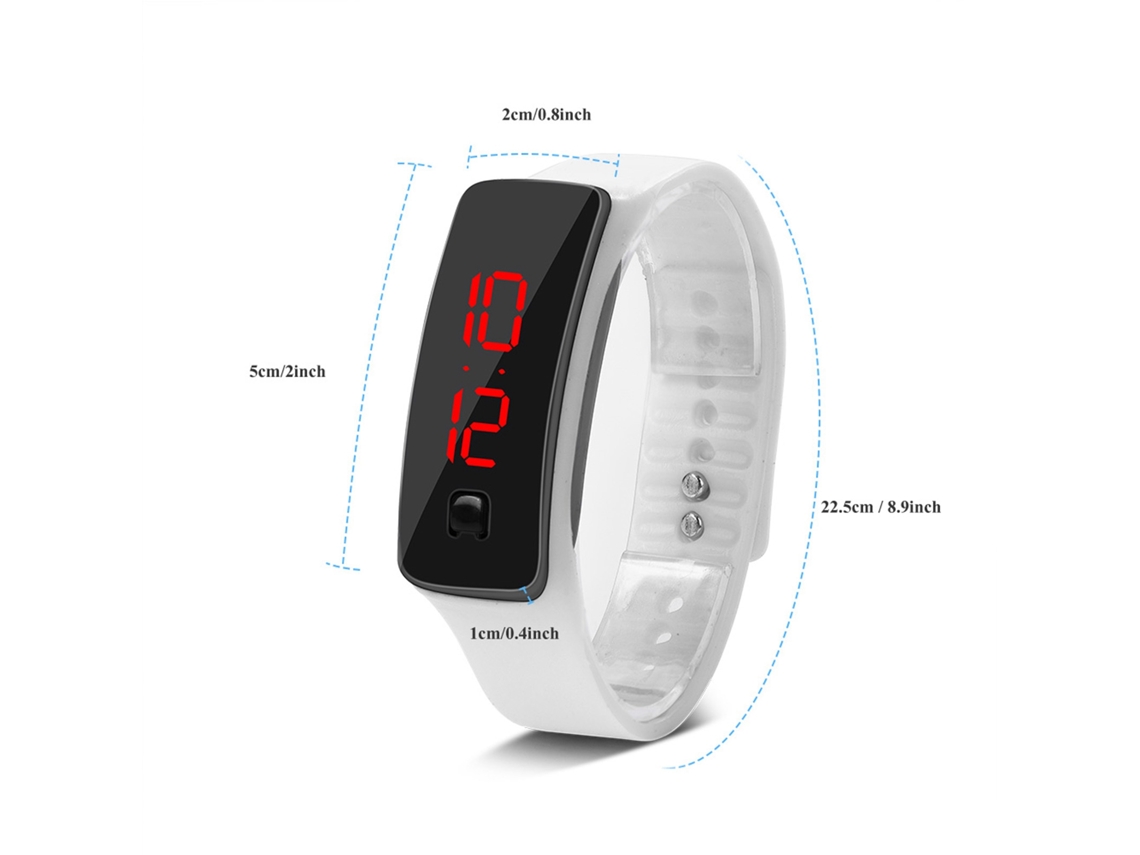 Reloj Digital Led Con Correa De Silicona Para Uso Deportivo Y Casual.